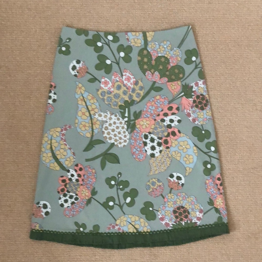 Anthropologie skirt ribbon trim